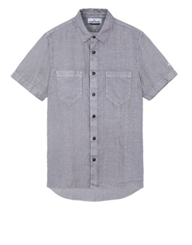 STONE ISLAND 12601“FISSATO”DYE TREATMENT Kurzarmhemd Herr Zinn