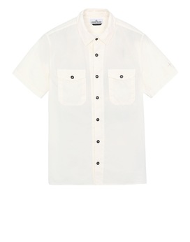 STONE ISLAND 12710 Short sleeve shirt Man Ivory