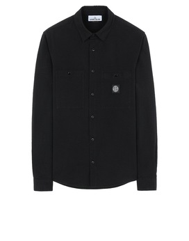STONE ISLAND 11637 SEERSUCKER CO-TC Long sleeve shirt Man Black