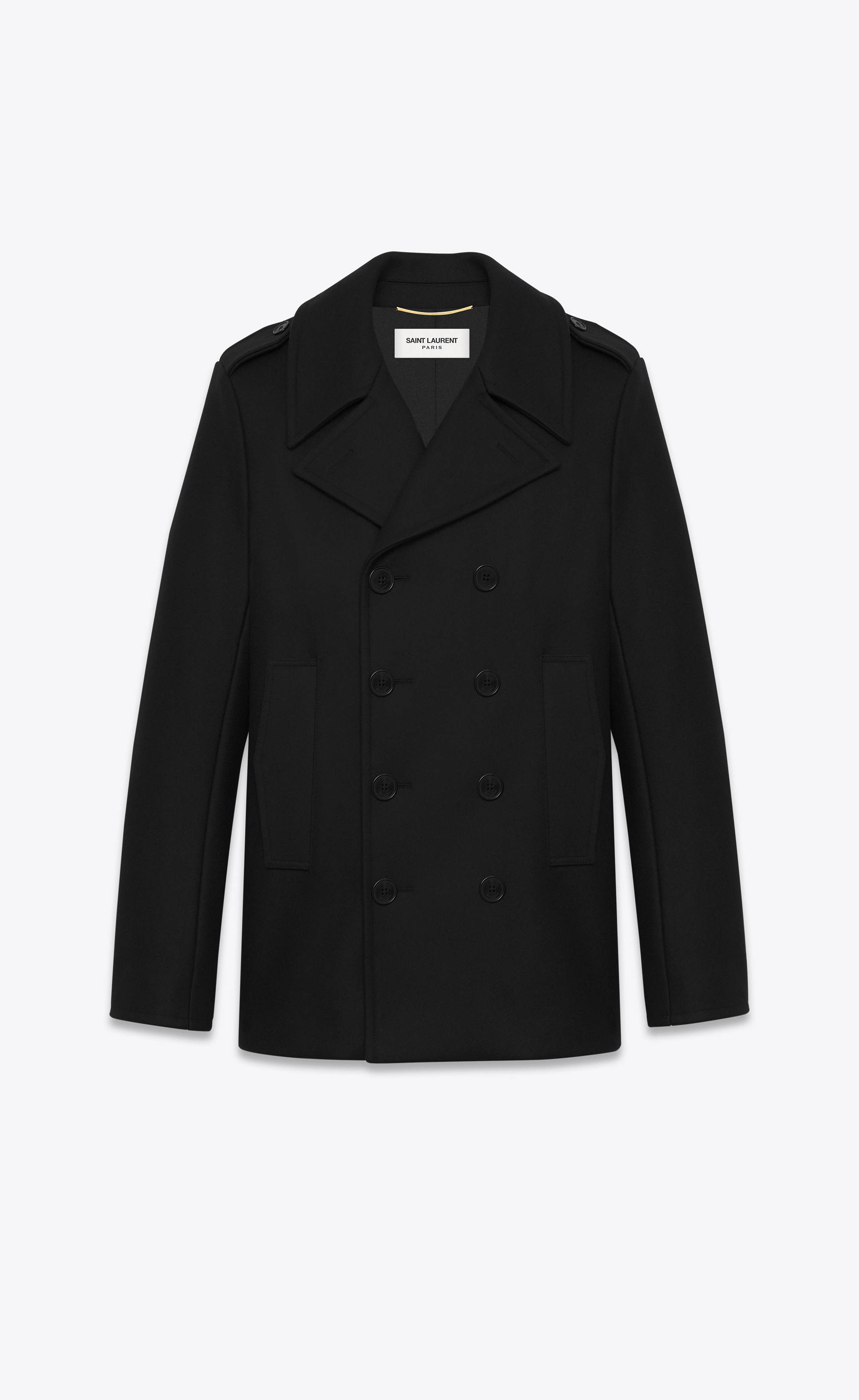 Saint Laurent CLASSIC CABAN MARIN IN BLACK WOOL | YSL.com