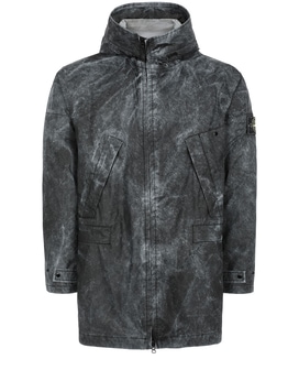 STONE ISLAND 70124 MEMBRANA 3L WITH DUST COLOUR FINISH Mid-length jacket Man Black