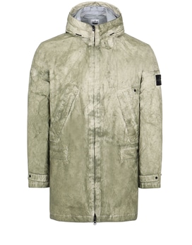STONE ISLAND 70124 MEMBRANA 3L WITH DUST COLOUR FINISH Mid-length jacket Man Beige