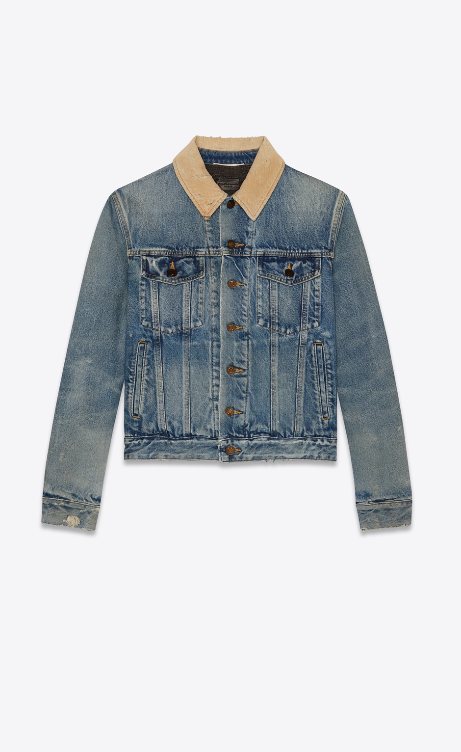 âSaint Laurent âFaded Blue Denim And Corduroy Jacket â | YSL.com
