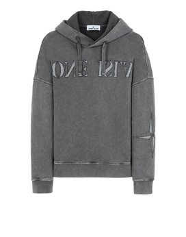 STONE ISLAND 66154 FLECK TREATMENT Sweatshirt Man Blue Grey