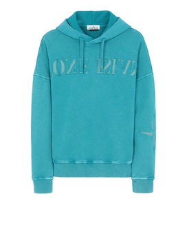 STONE ISLAND 66154 FLECK TREATMENT Sweatshirt Man Turquoise