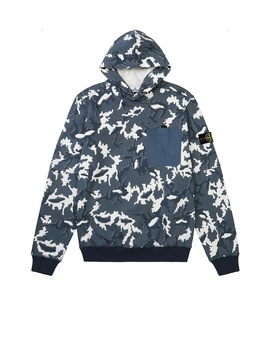 STONE ISLAND JUNIOR 62543 CAMOUFLAGE 卫衣 男士 蓝色