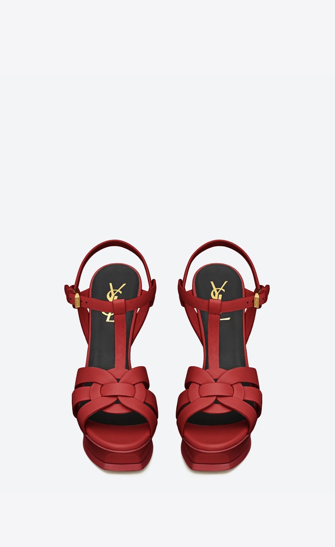 red ysl tribute sandals