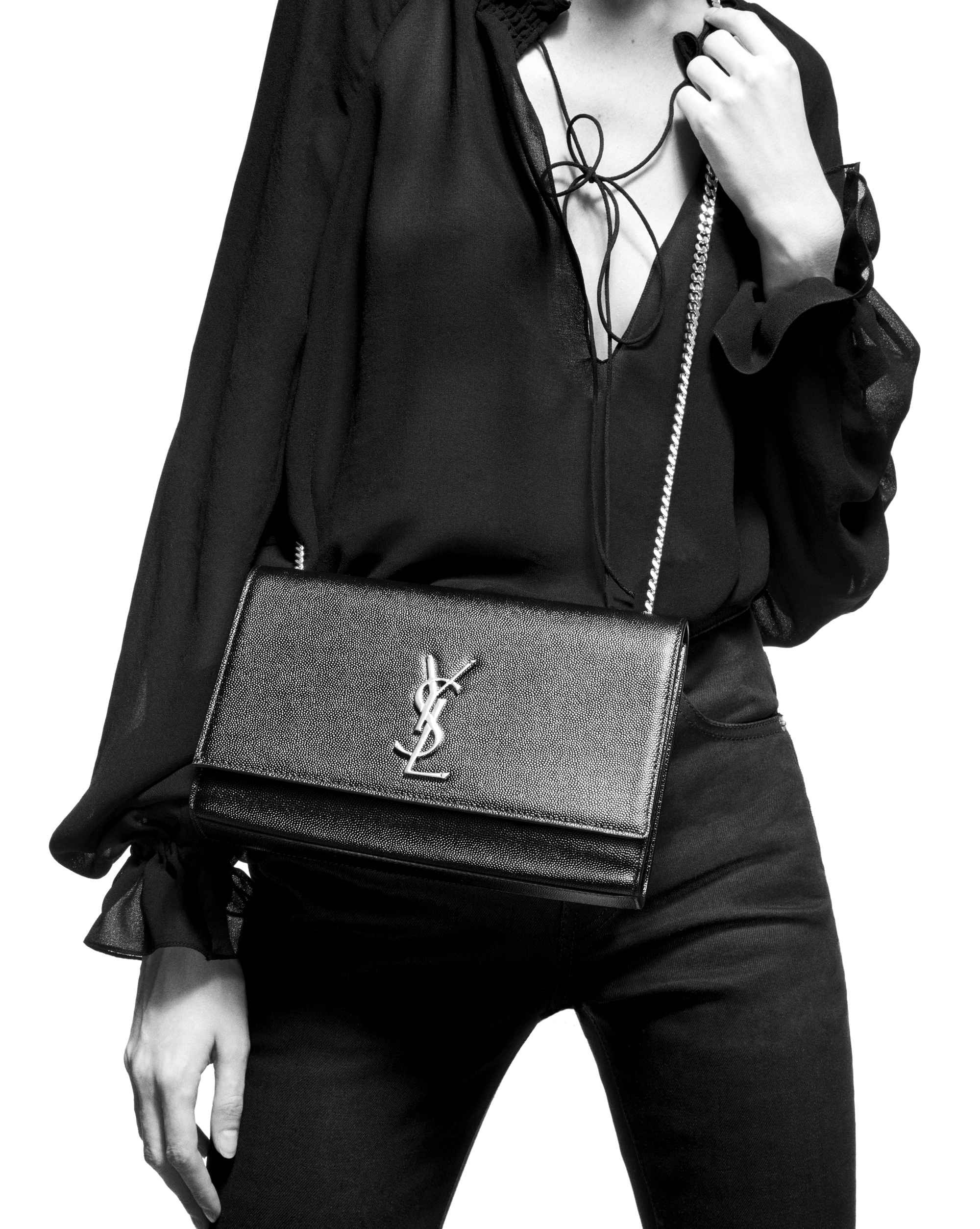 Saint Laurent Kate Medium In Grain De Poudre Embossed Leather