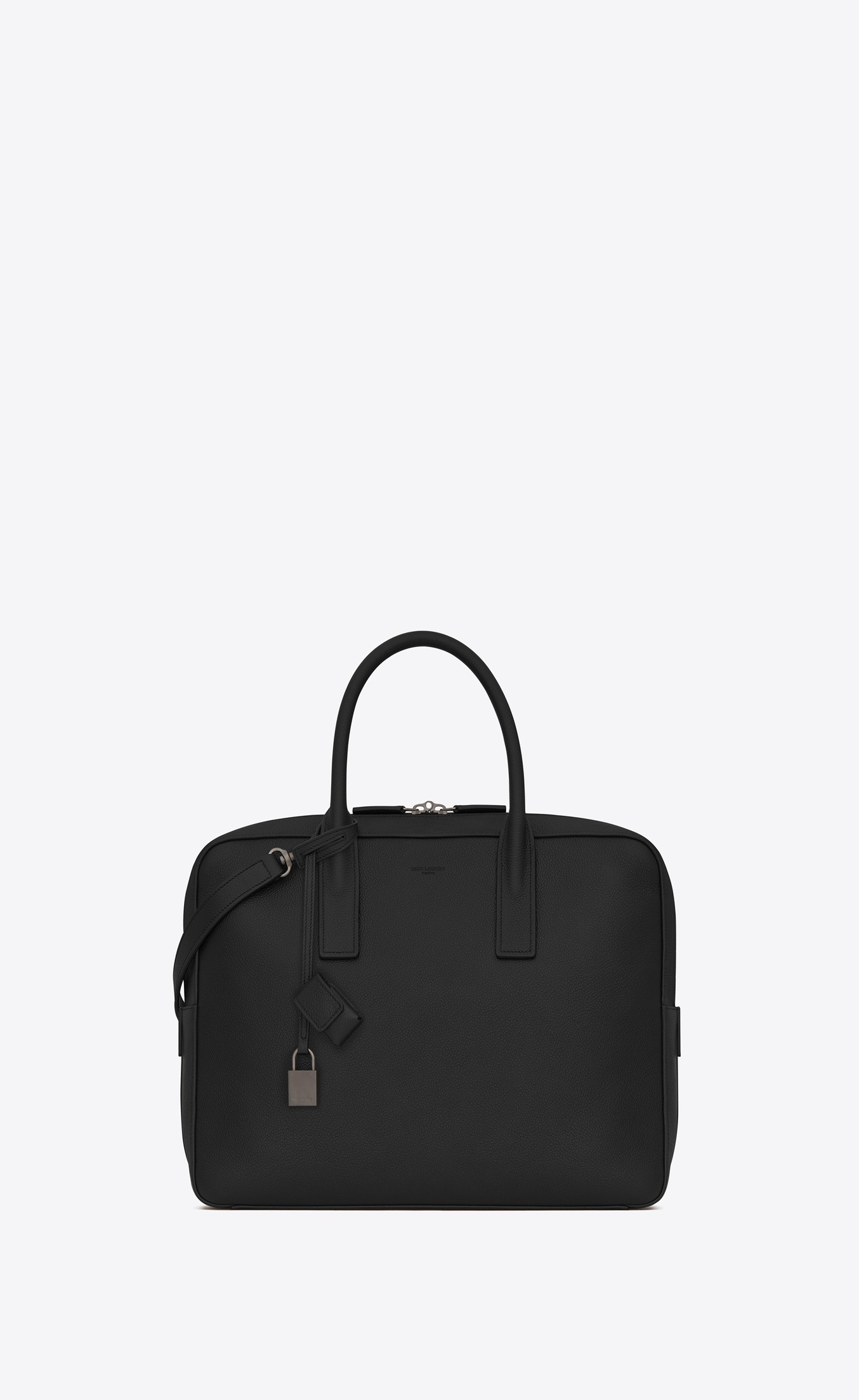 Saint Laurent Classic Small MUSEUM Briefcase In Black Grained Leather