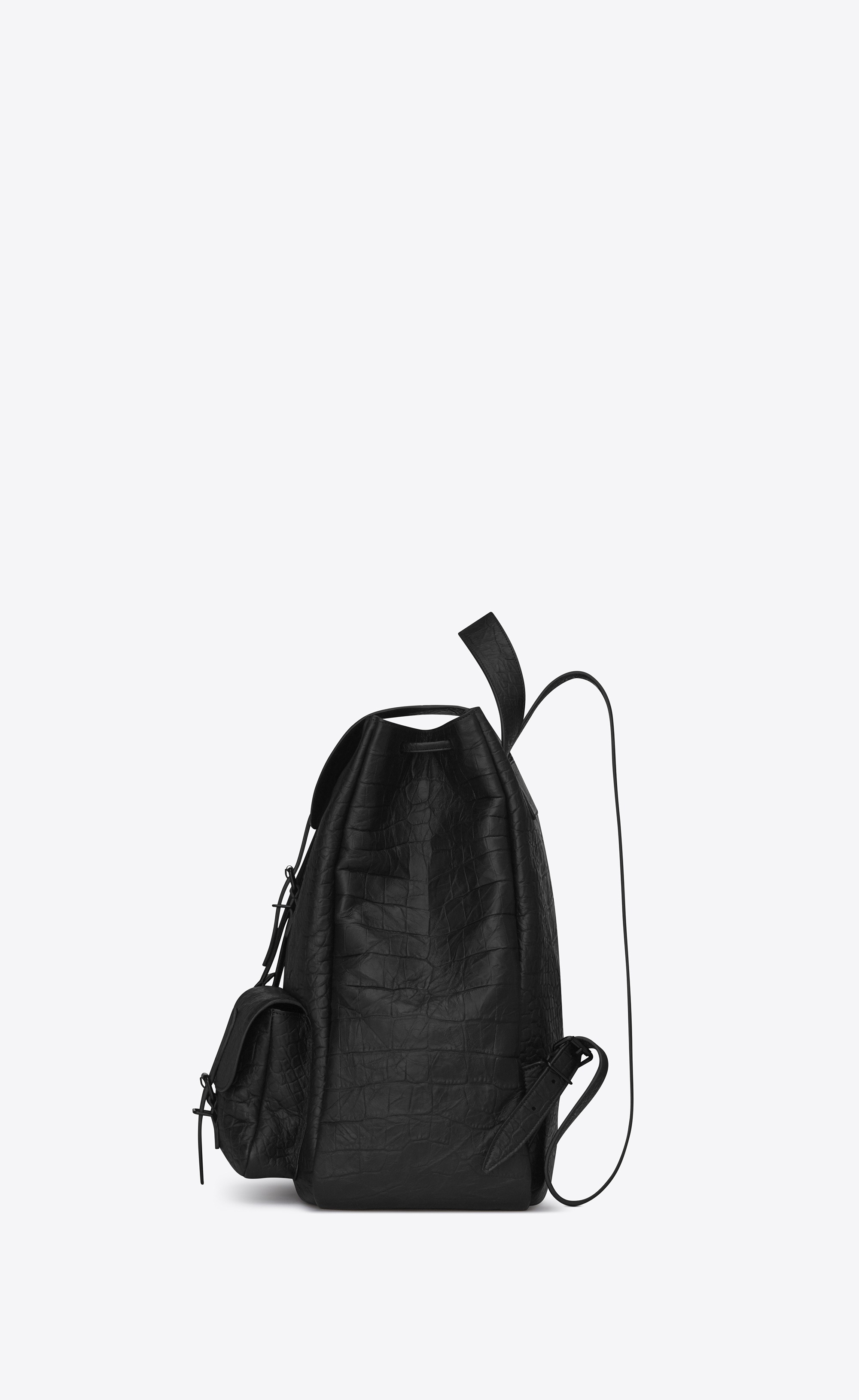 Saint Laurent FESTIVAL Backpack In Black Crocodile Embossed Leather ...