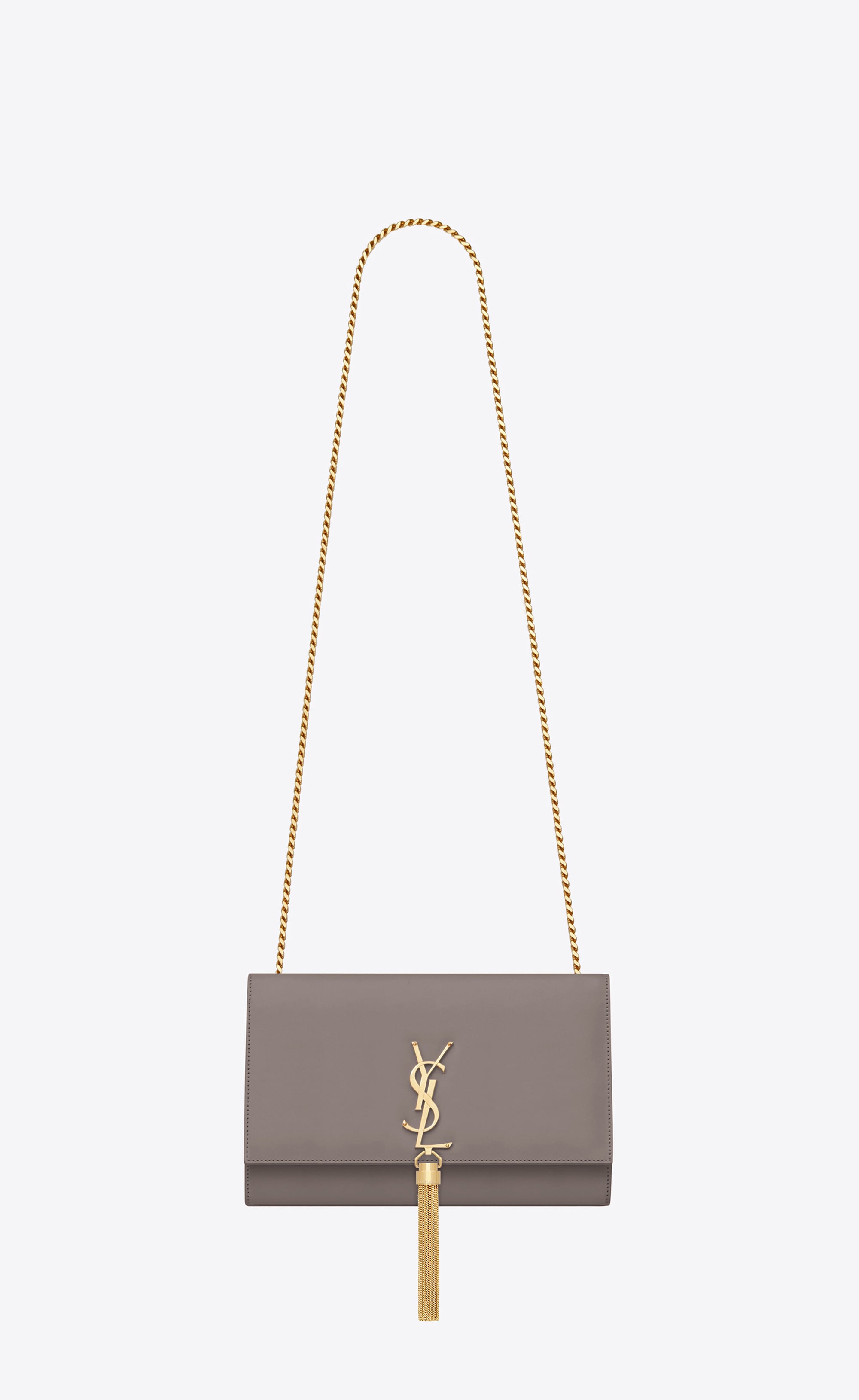 Saint Laurent Medium Kate Tassel Chain Bag In Fog Leather | YSL.com