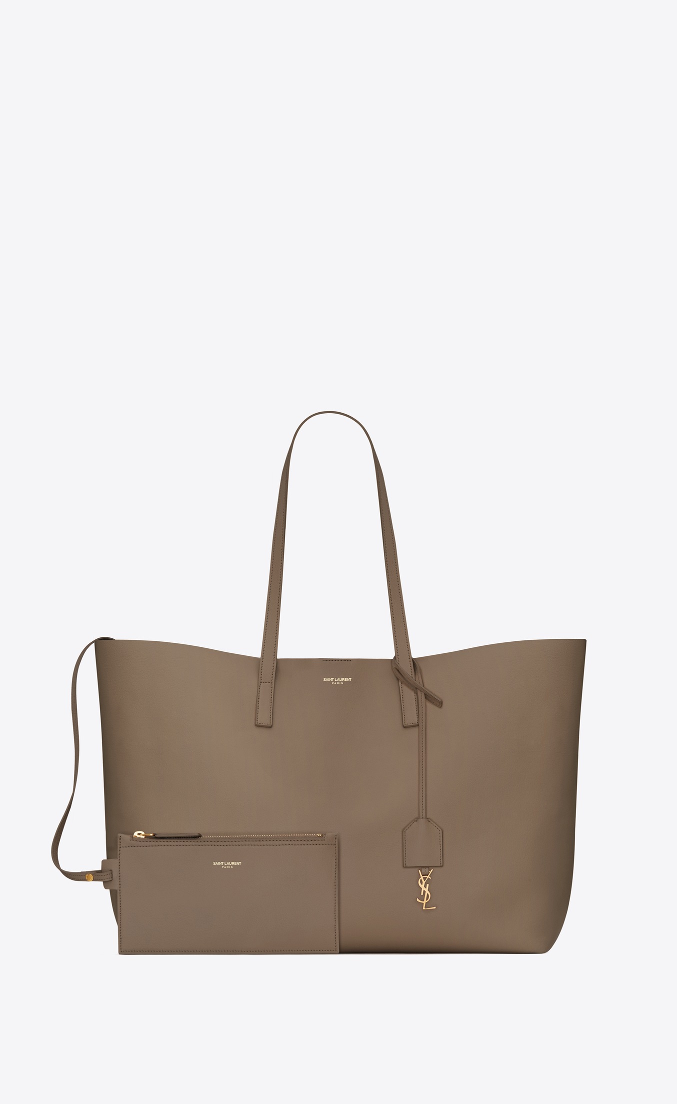 Saint Laurent Shopping Saint Laurent Tote Bag In Taupe Leather
