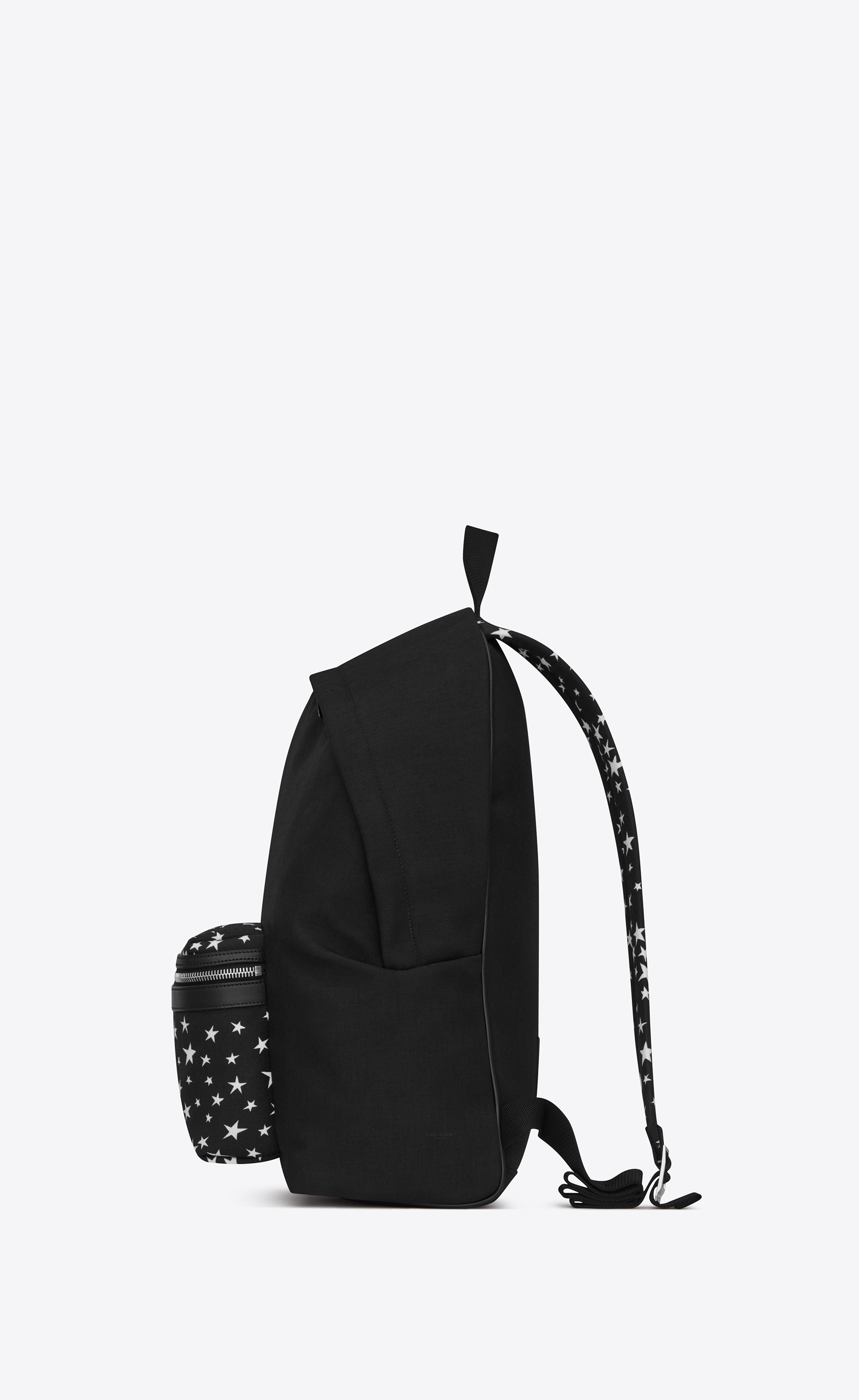 Saint Laurent CITY Backpack In Black And White Star Printed Canvas ...