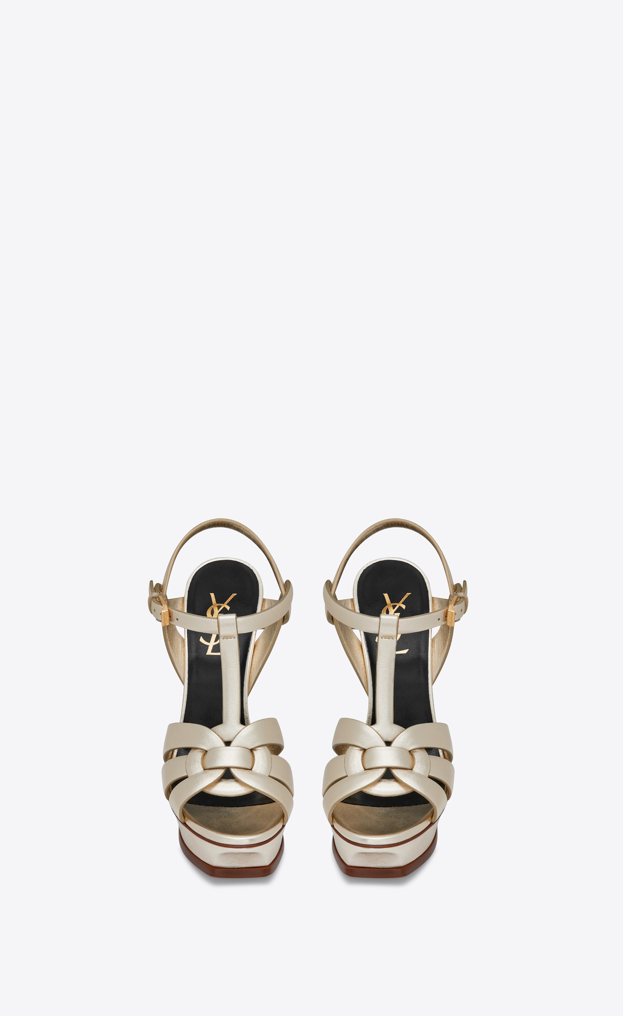 silver ysl tribute sandals