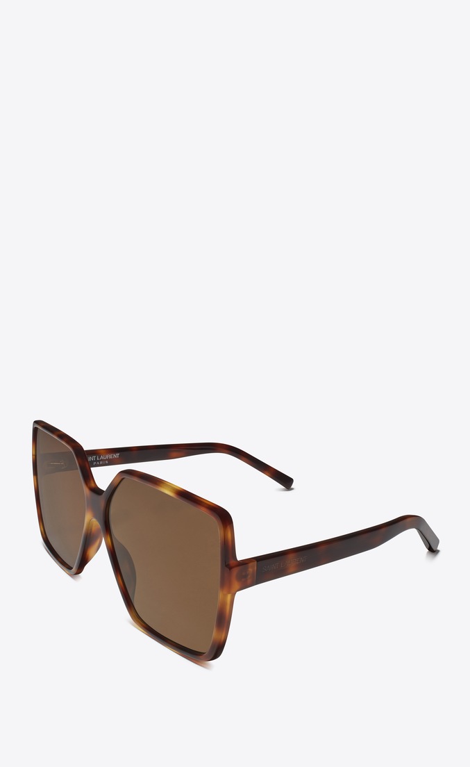 ‎Saint Laurent ‎New Wave 232 Betty Sunglasses In Havana Acetate With